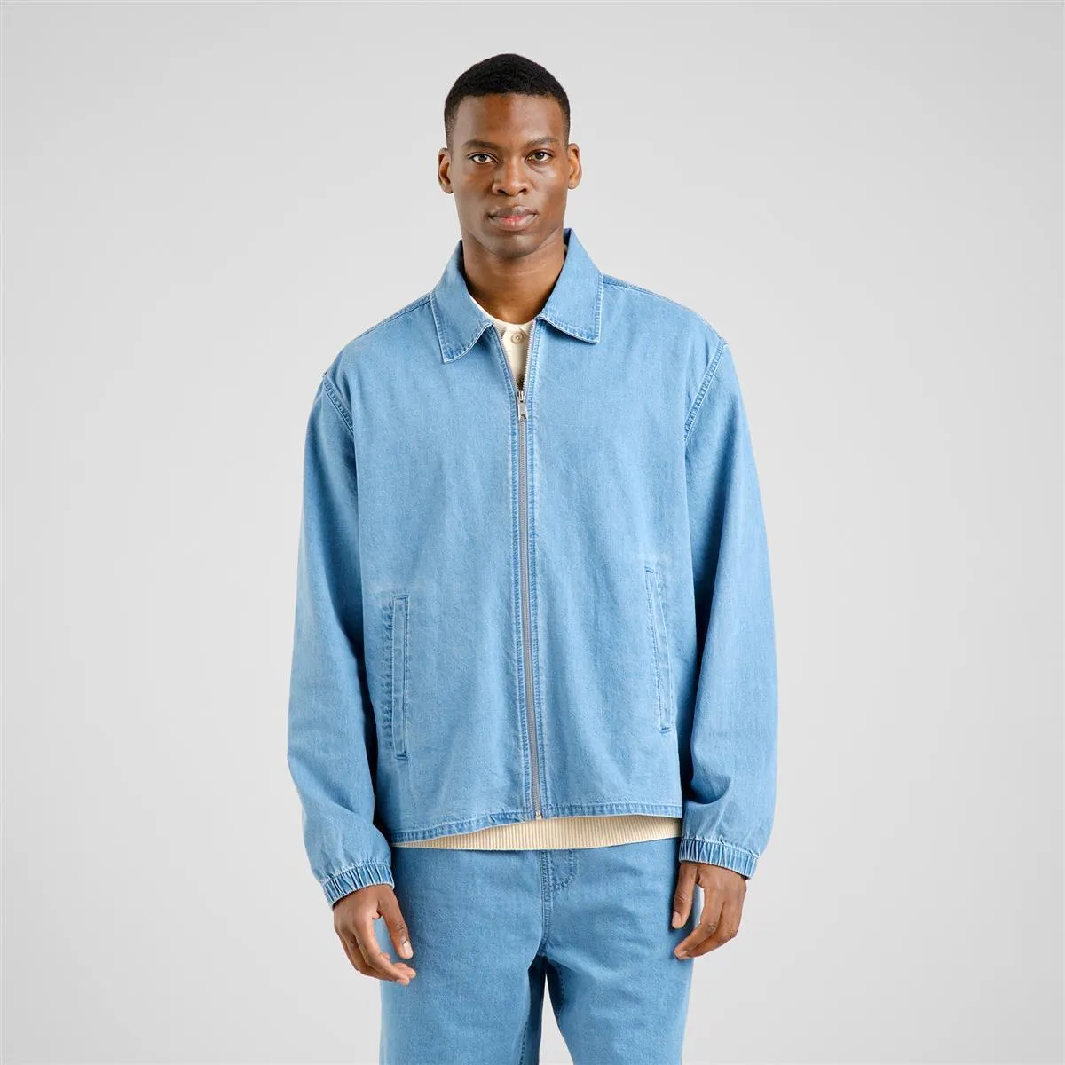 DEDICATED Jacket Torhamn Denim Light Blue