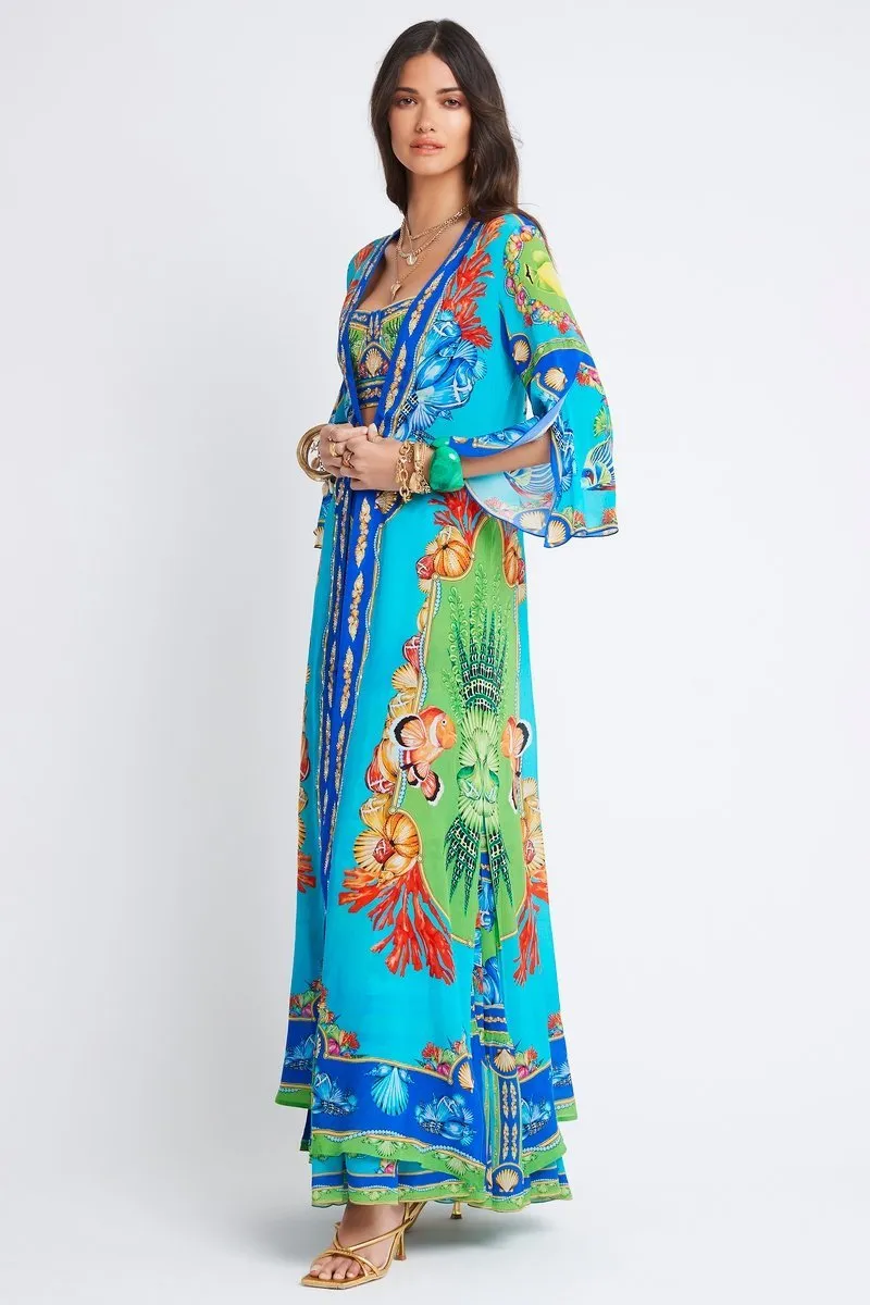 DEEP IN THE OCEAN LONG JACKET W SPLIT SLEEVES