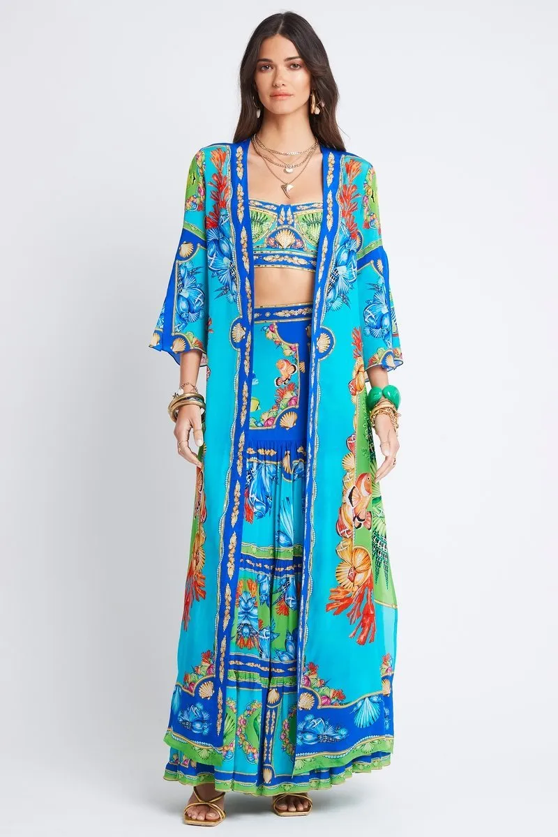DEEP IN THE OCEAN LONG JACKET W SPLIT SLEEVES