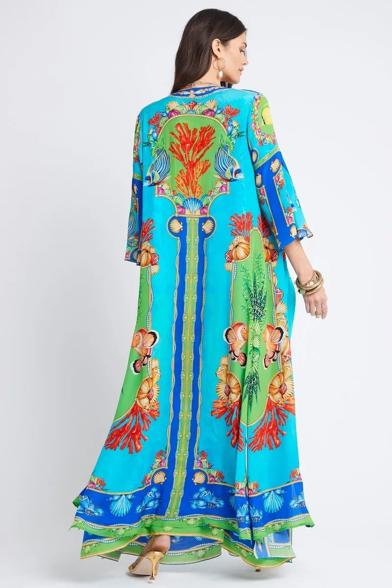 DEEP IN THE OCEAN LONG JACKET W SPLIT SLEEVES
