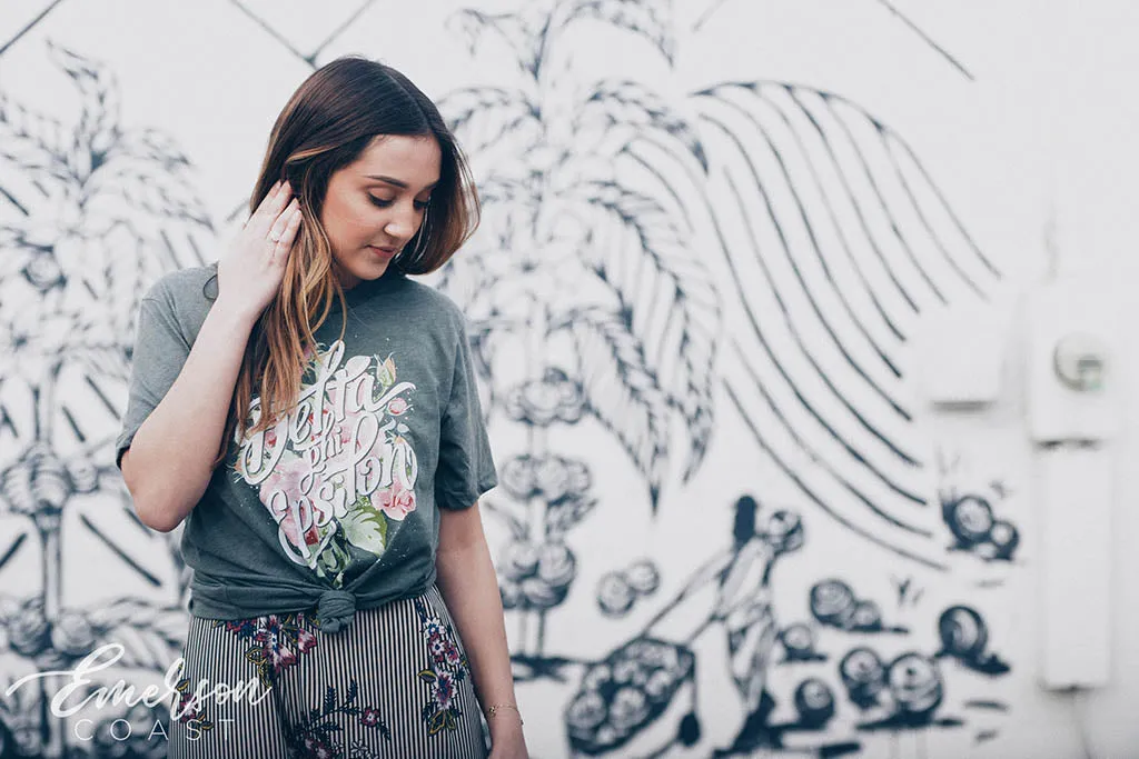 Delta Phi Epsilon Floral PR Tshirt