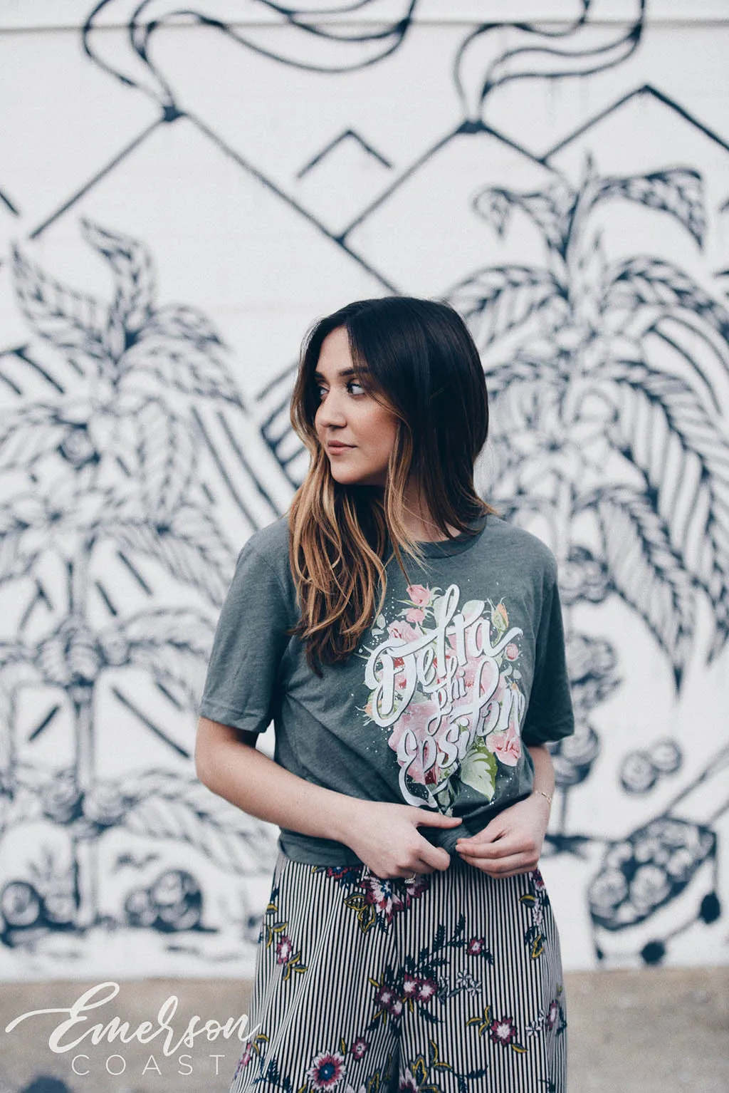 Delta Phi Epsilon Floral PR Tshirt