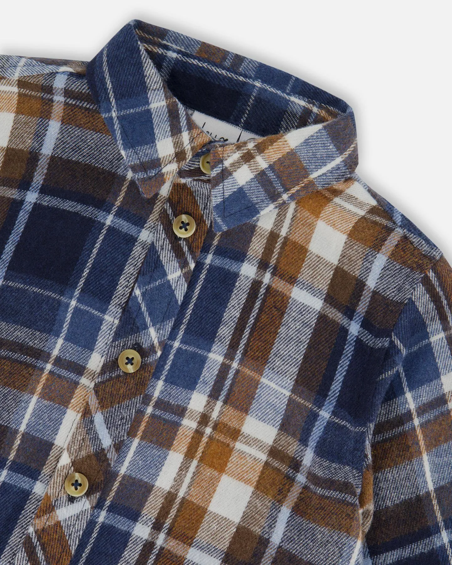 Deux Par Deux Plaid Long Sleeve Top