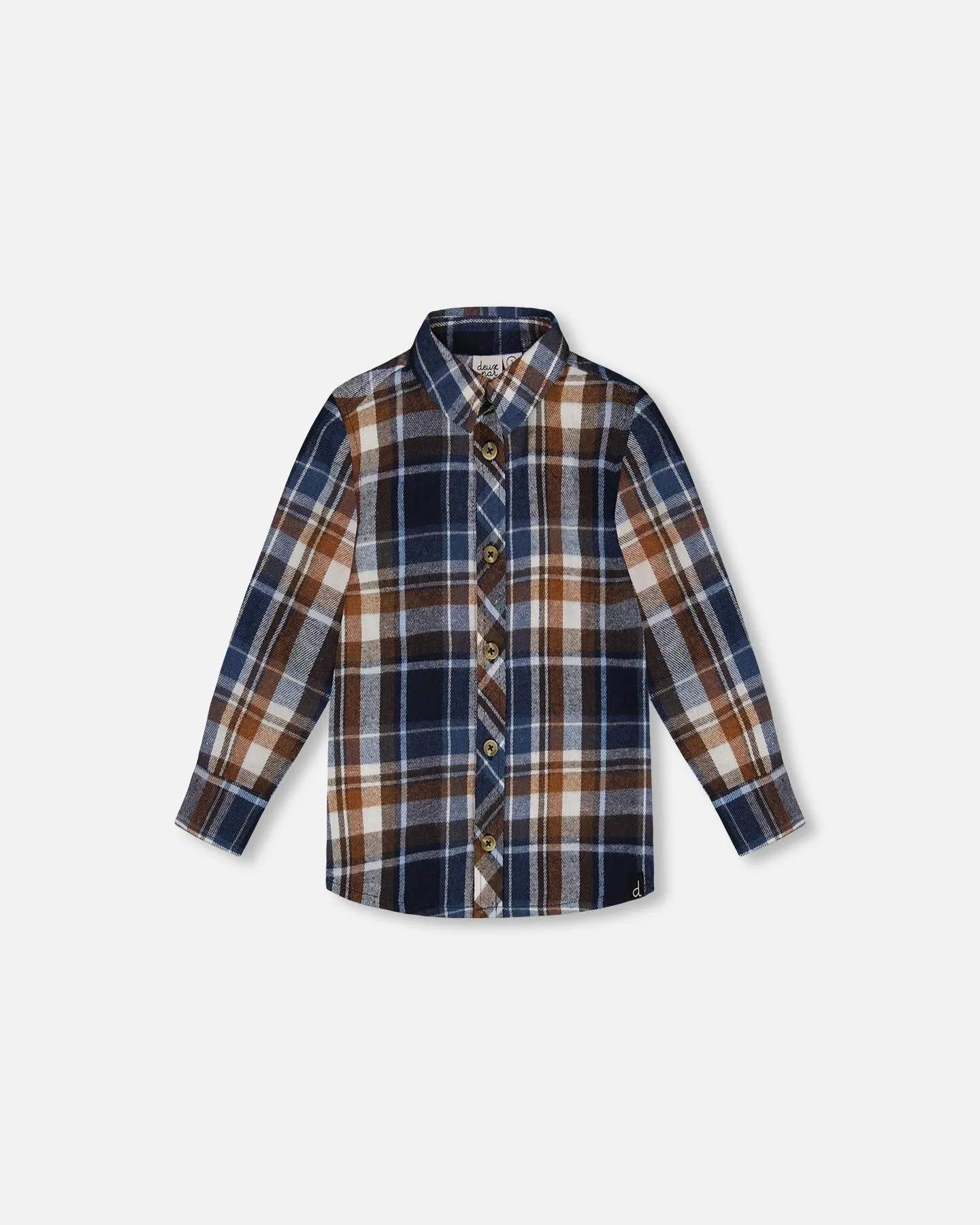 Deux Par Deux Plaid Long Sleeve Top
