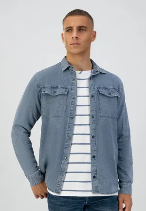 DSTREZZED 2 CHEST POCKET CHAMBRAY L/S SHIRT 303704
