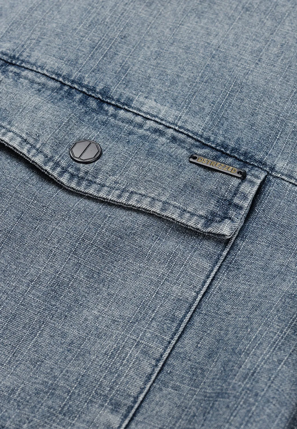 DSTREZZED 2 CHEST POCKET CHAMBRAY L/S SHIRT 303704