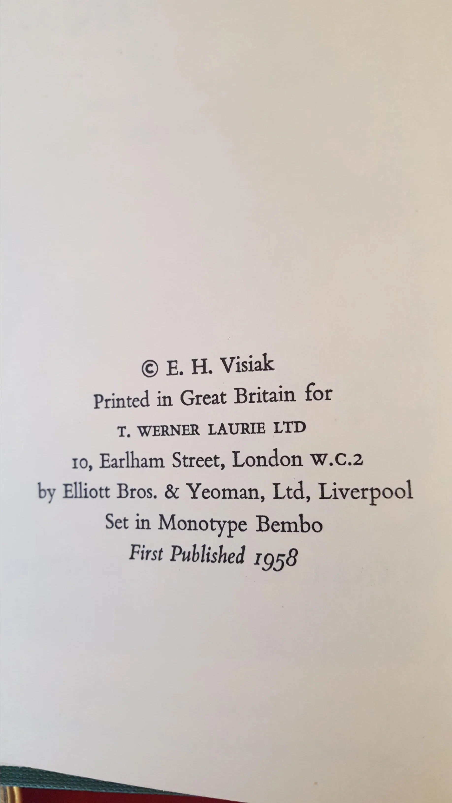 E H Visiak - The Portent of Milton Some Aspects Of His Genius, Werner Laurie, 1958