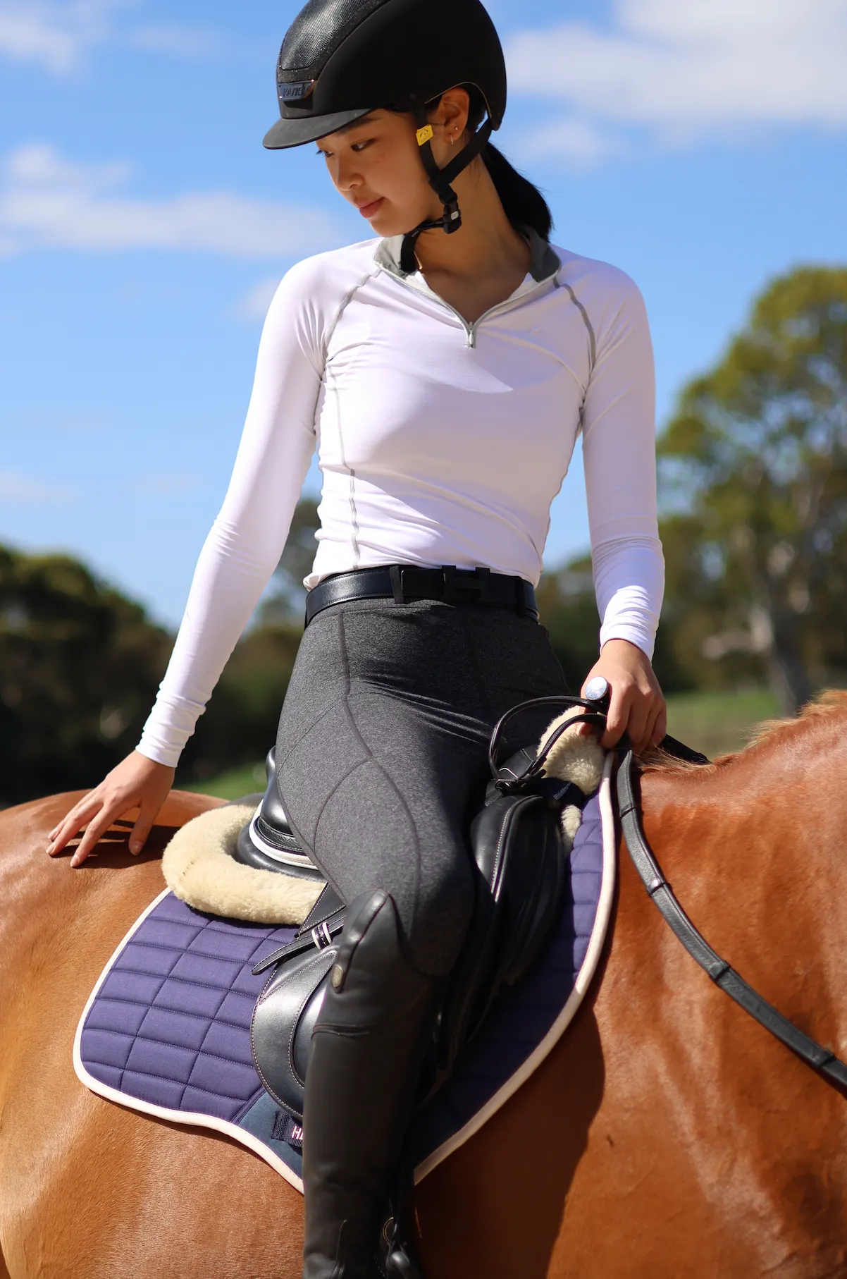 Elegance long sleeve show shirt in White