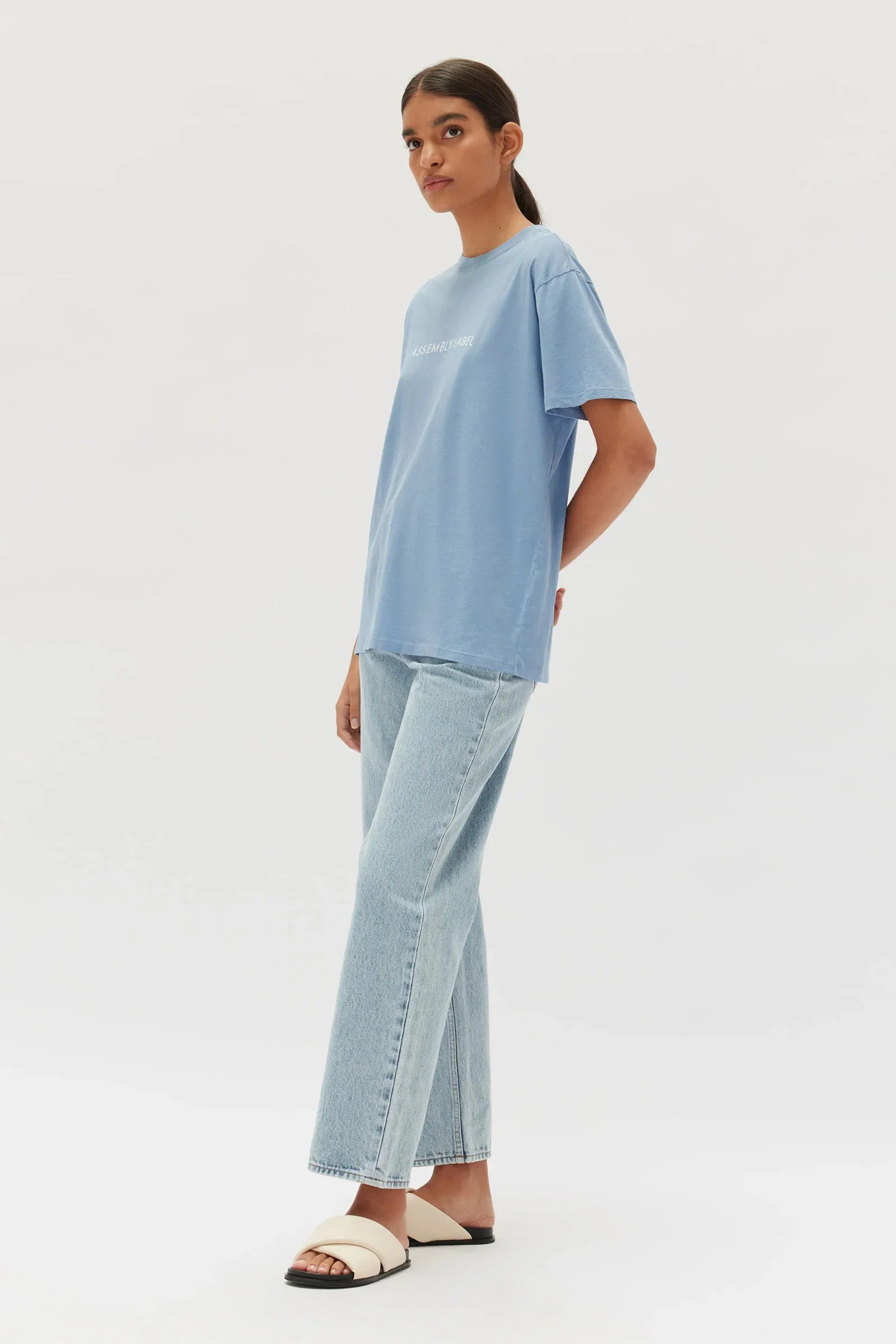 Everyday Organic Logo Tee ~ Pool/White