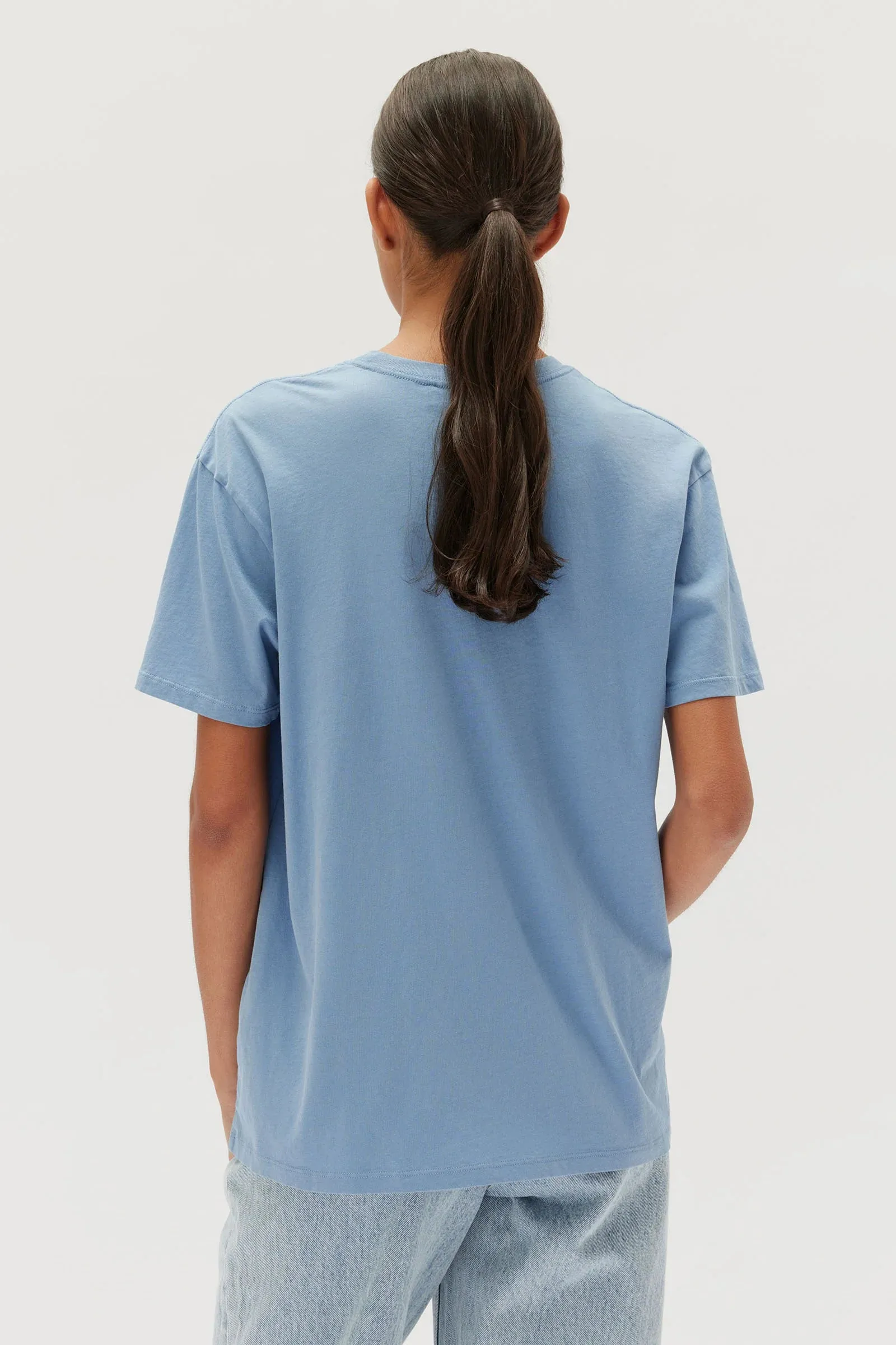 Everyday Organic Logo Tee ~ Pool/White