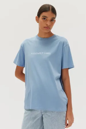 Everyday Organic Logo Tee ~ Pool/White