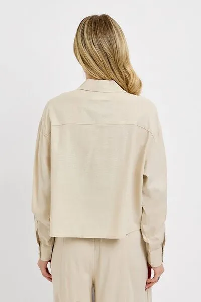 Feeling The Vibes Taupe Long Sleeve Top
