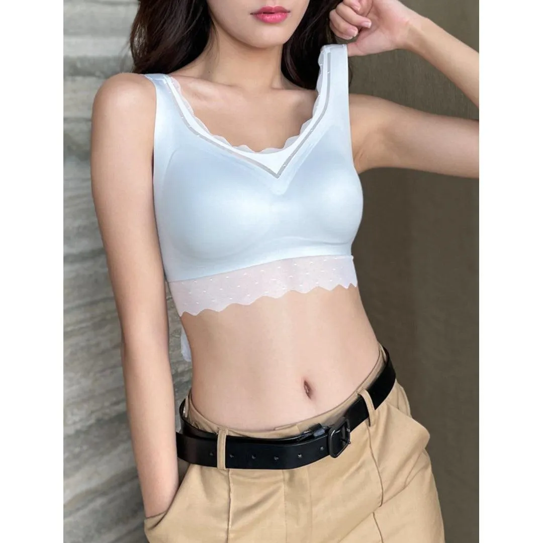 Filhot™ Lace Deco No Clasp Vest Bra