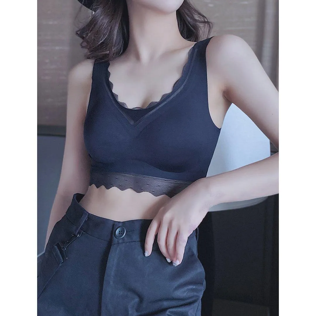 Filhot™ Lace Deco No Clasp Vest Bra