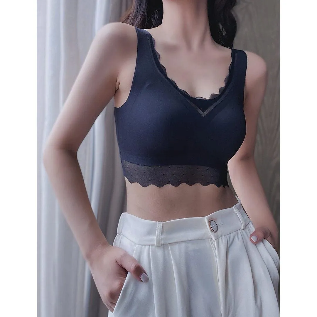 Filhot™ Lace Deco No Clasp Vest Bra