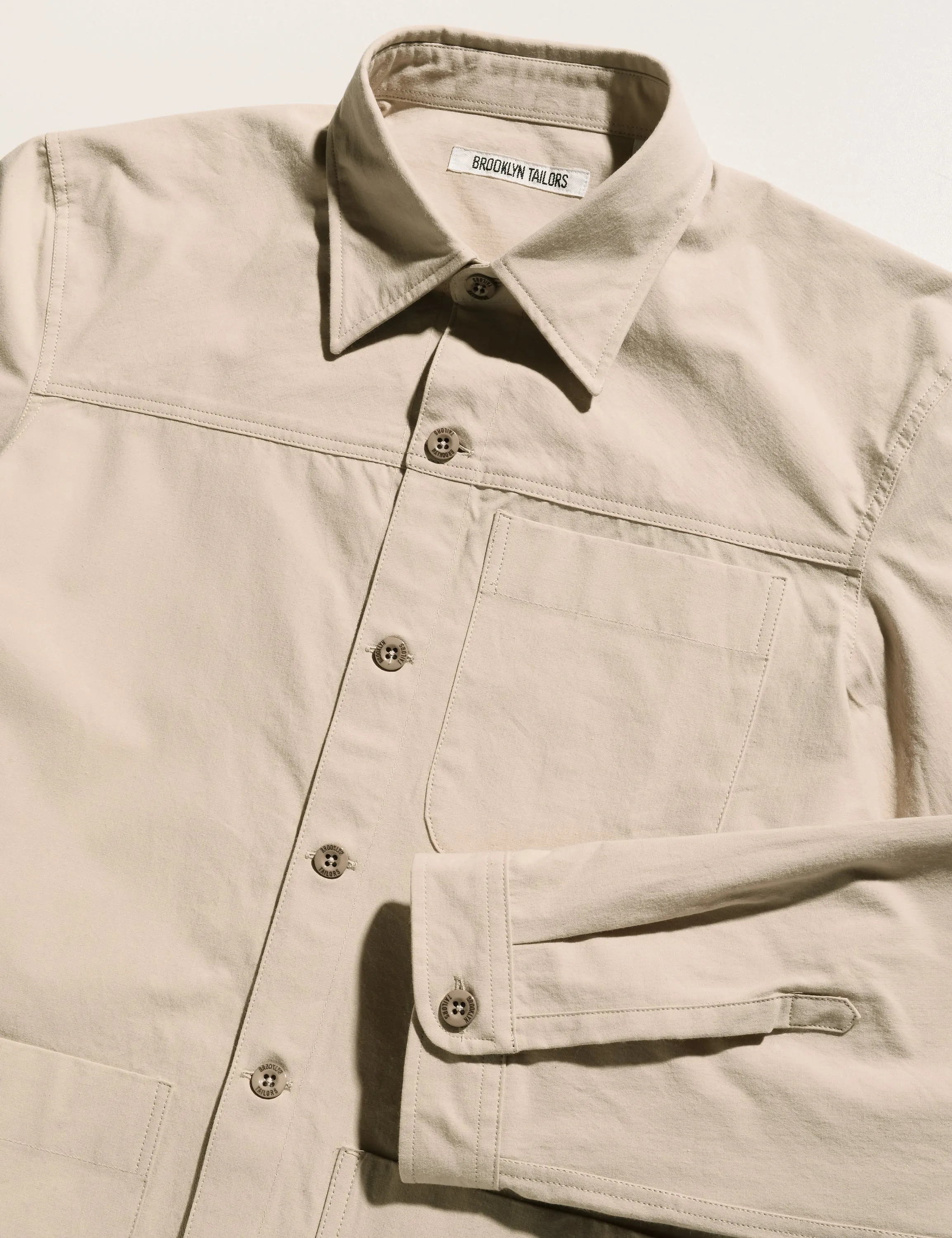 FINAL SALE: BKT15 Shirt Jacket in Crisp Cotton - Sand