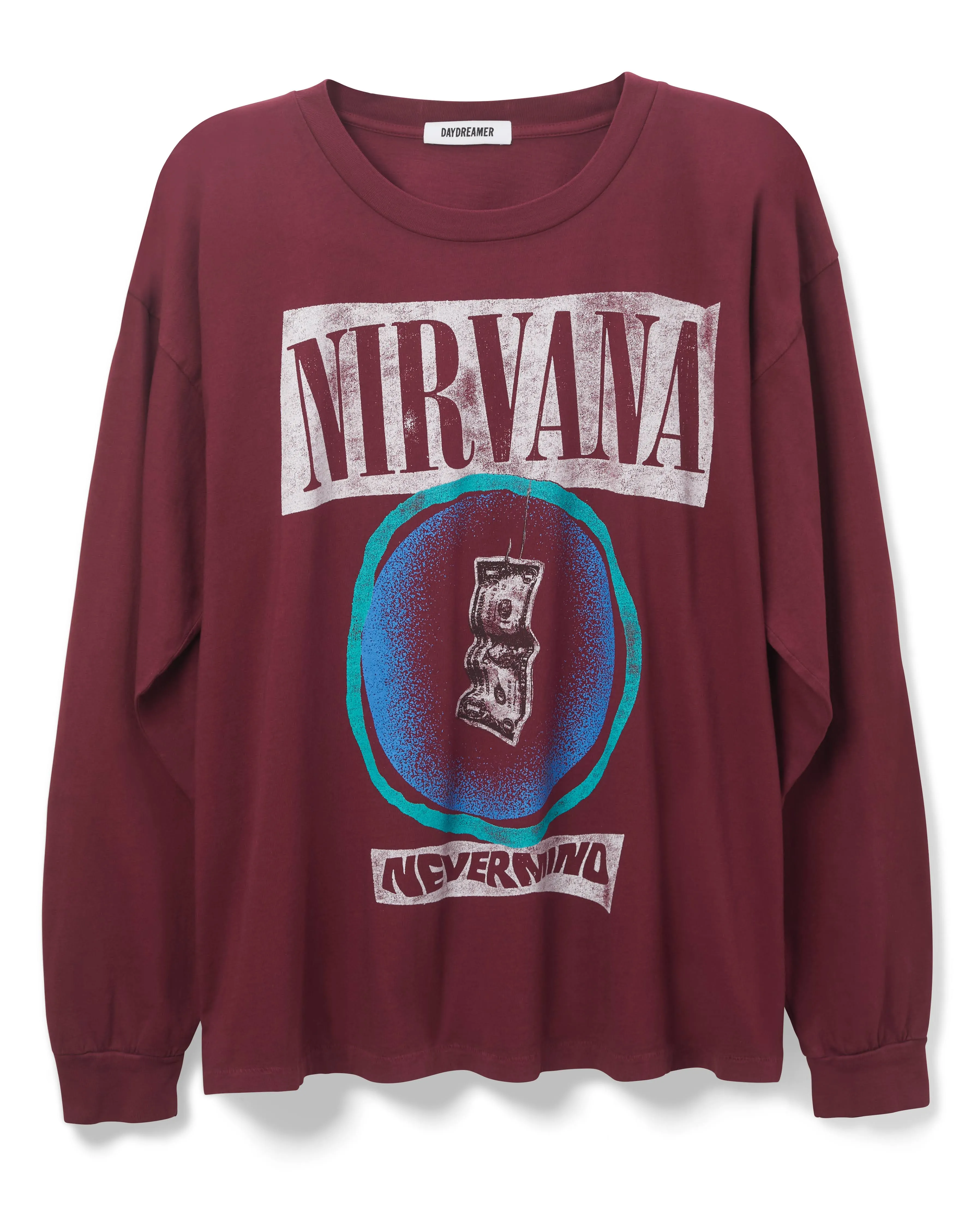 *Final Sale* DAYDREAMER Dark Cherry Red Nirvana Long Sleeve Tee