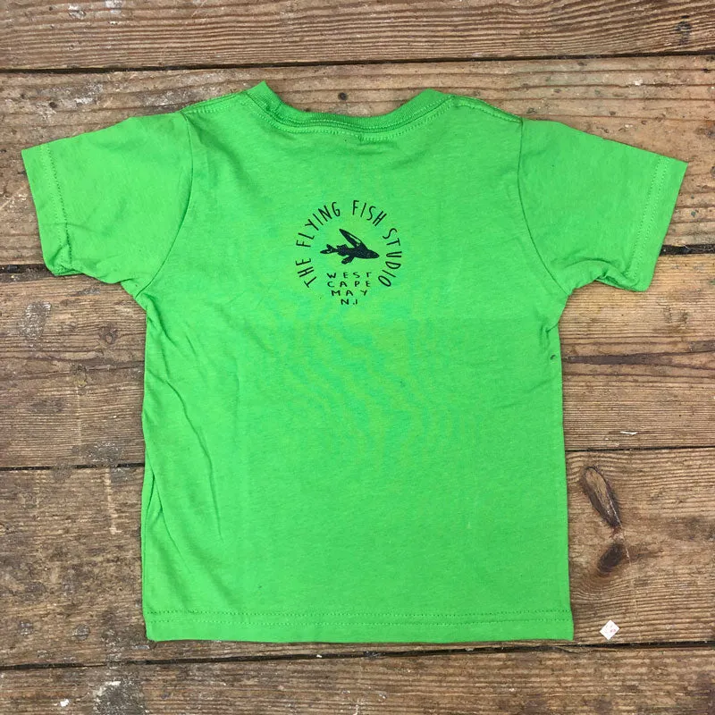 Fish on Bike Kids Tee - Apple Green