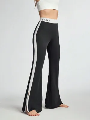 Flared Sports Leggings with Split Wide Leg