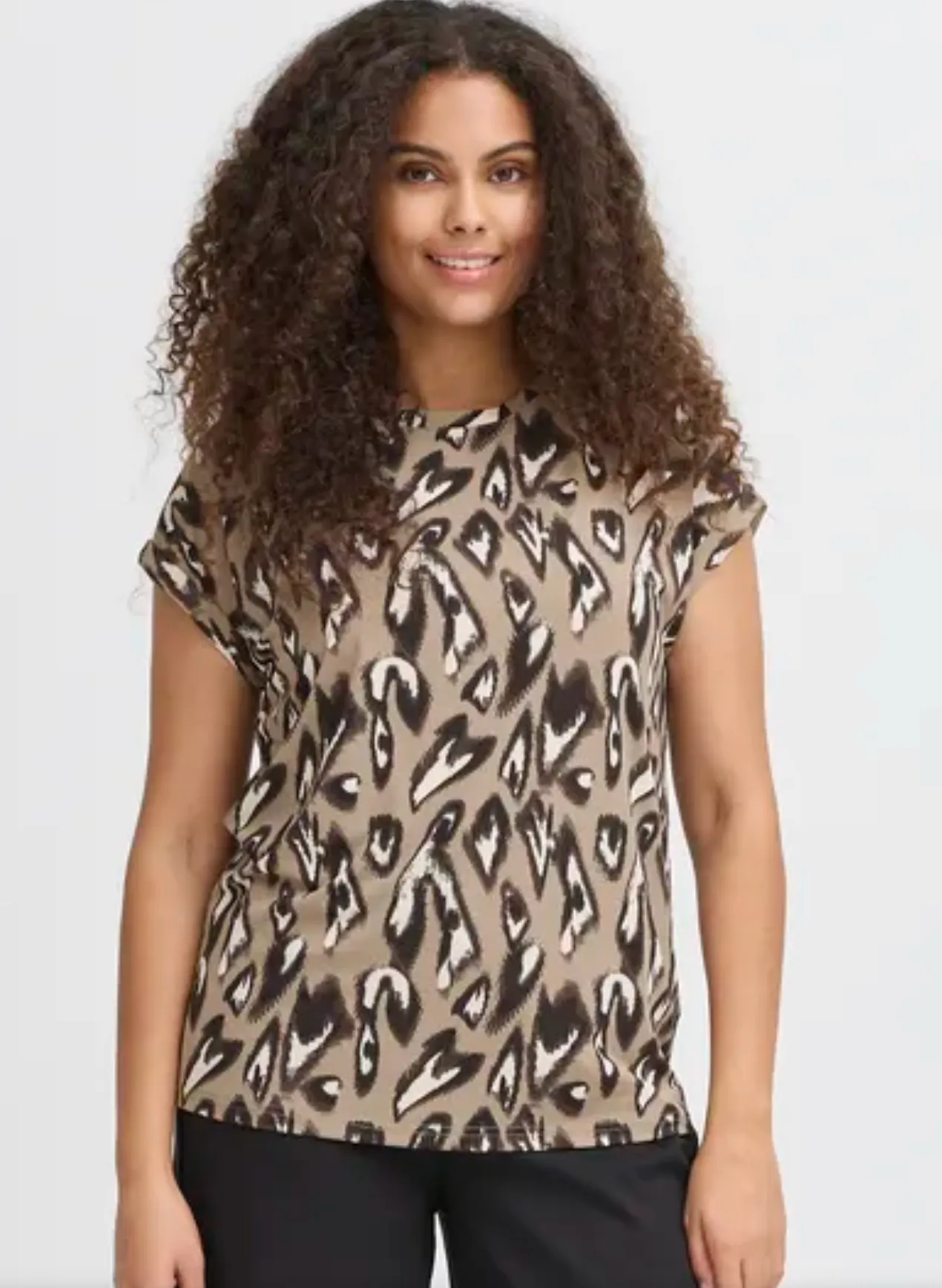 FR - Vera tee - beige graphic