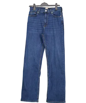 French Connection Blue High Waist Straight Leg Jeans UK 10