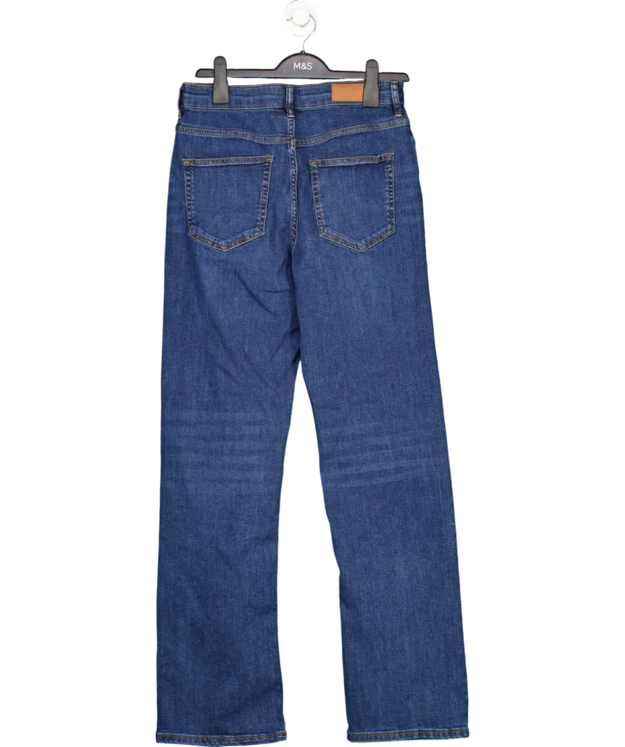 French Connection Blue High Waist Straight Leg Jeans UK 10