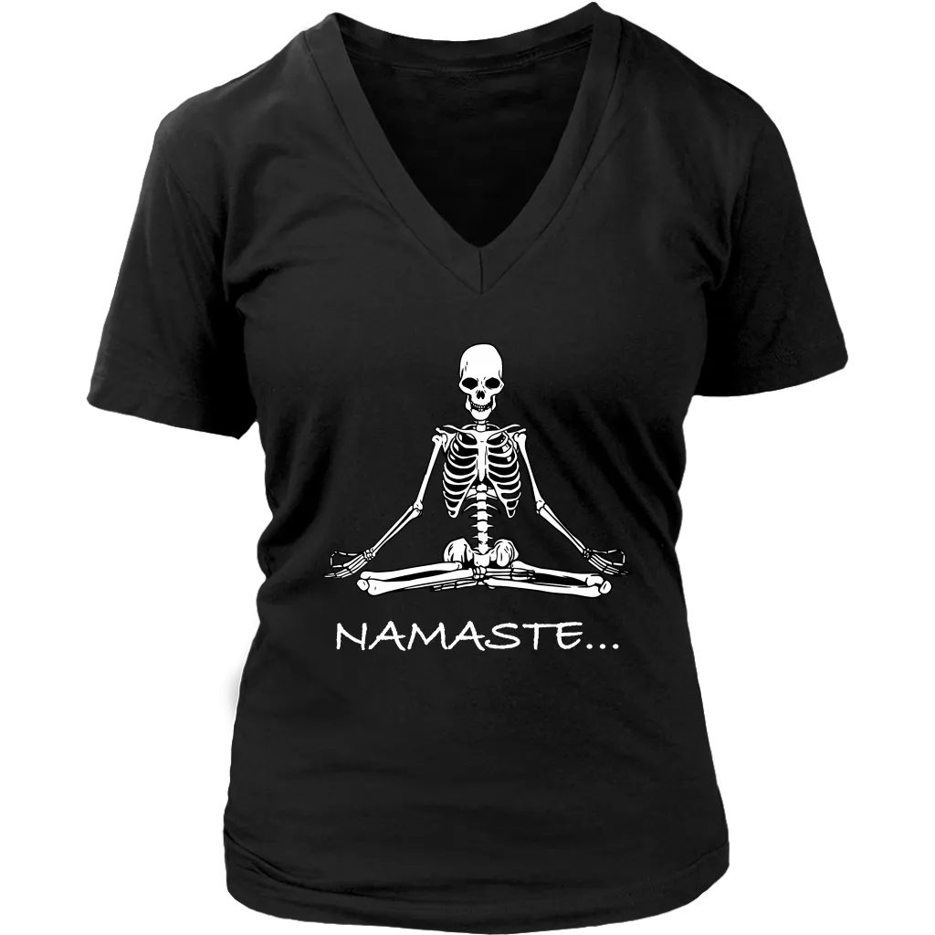 Funny Meditation T-shirt, Gift for Meditation, Namaste T-shirt, Meditation Skeleton Shirt, Funny Skeleton Shirt
