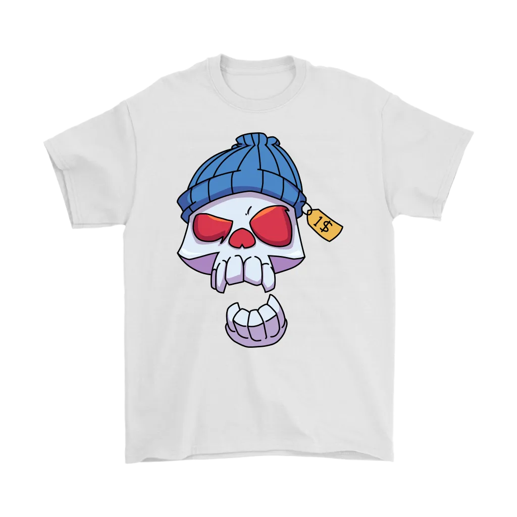 Funny Skull T-shirt, Punk Skull Shirt, Gift for Punk Rocker, Skull in Cap T-shirt