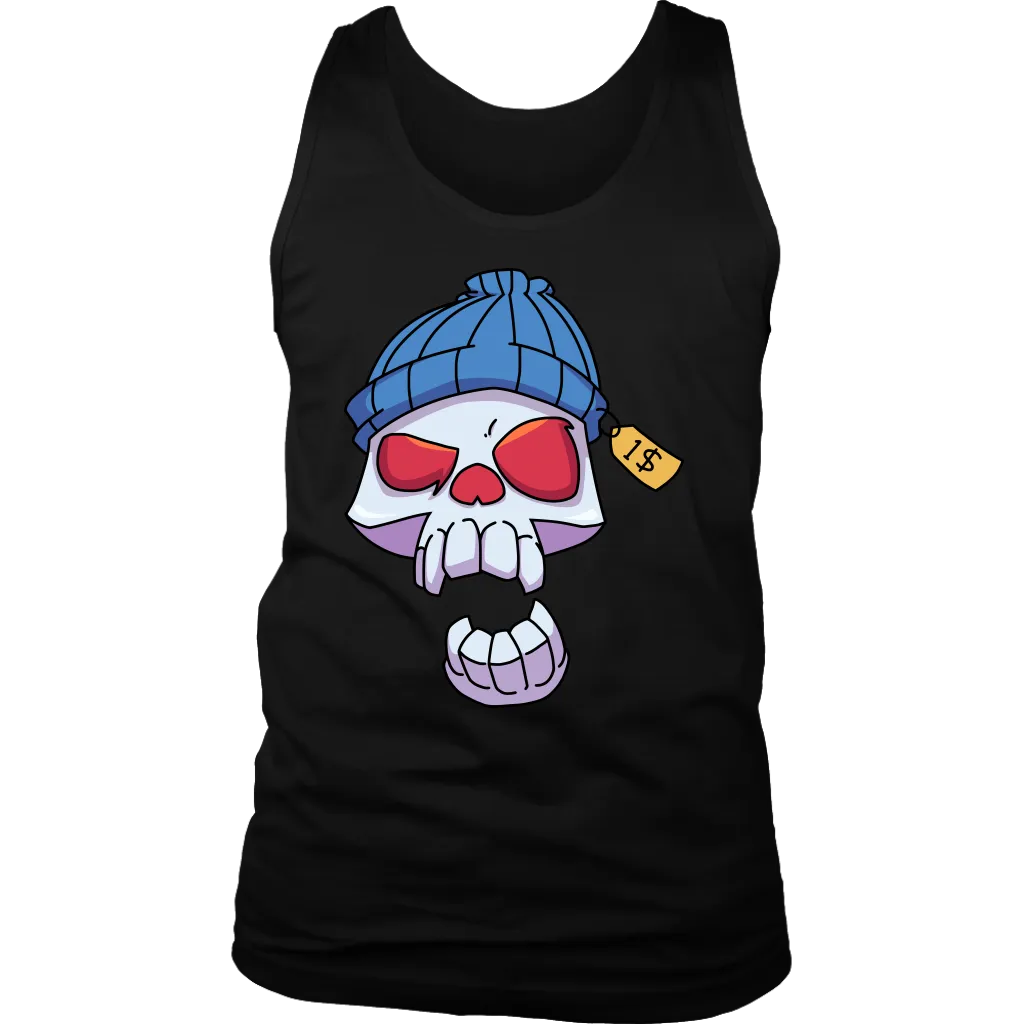 Funny Skull T-shirt, Punk Skull Shirt, Gift for Punk Rocker, Skull in Cap T-shirt