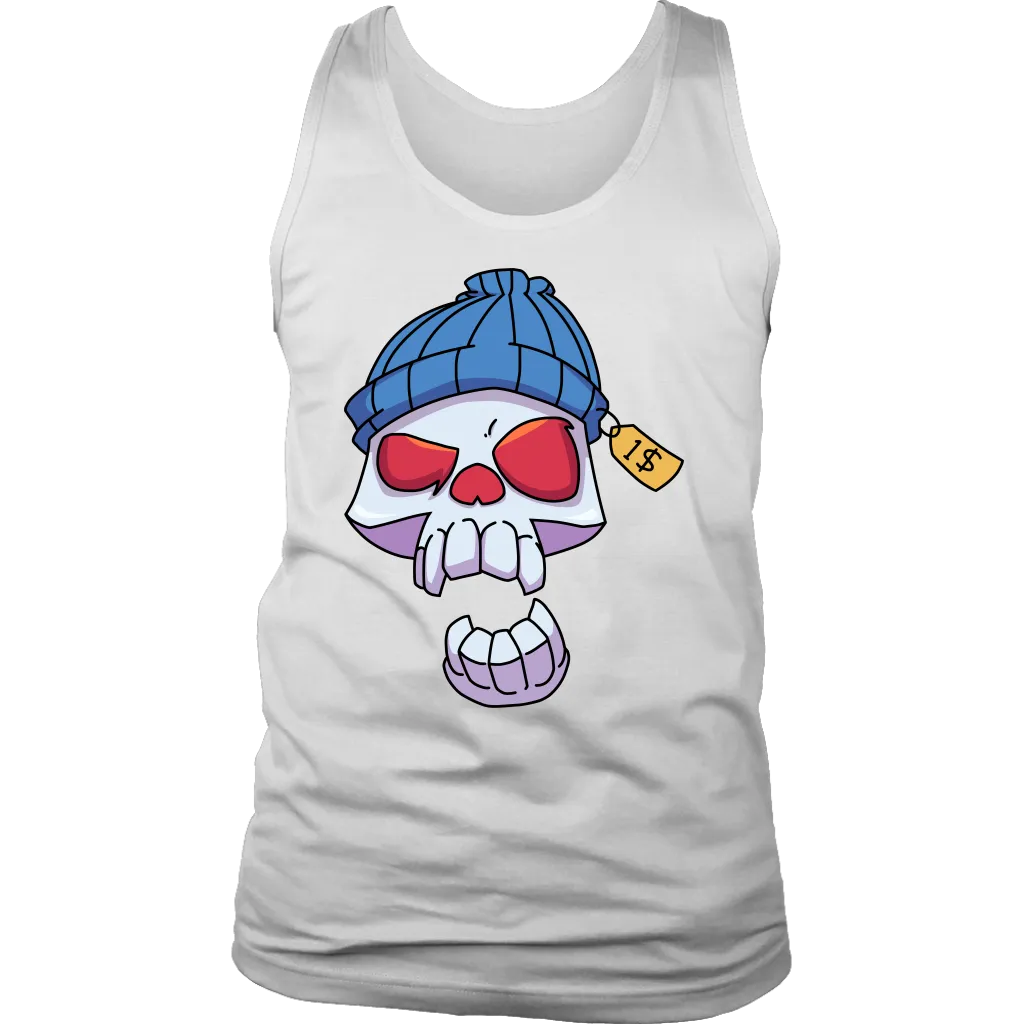 Funny Skull T-shirt, Punk Skull Shirt, Gift for Punk Rocker, Skull in Cap T-shirt
