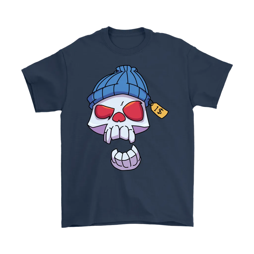 Funny Skull T-shirt, Punk Skull Shirt, Gift for Punk Rocker, Skull in Cap T-shirt