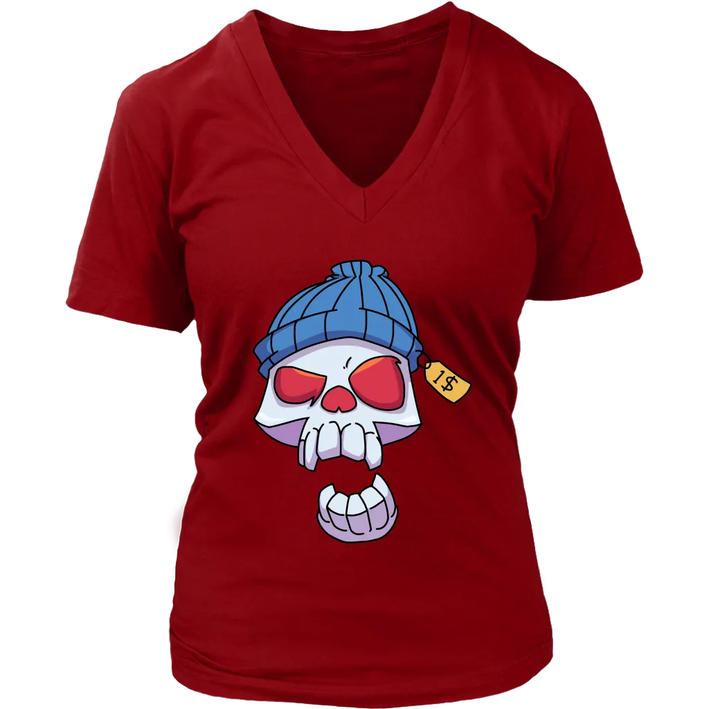 Funny Skull T-shirt, Punk Skull Shirt, Gift for Punk Rocker, Skull in Cap T-shirt