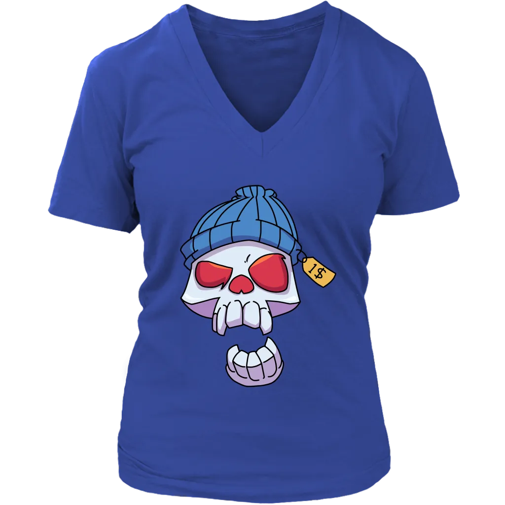 Funny Skull T-shirt, Punk Skull Shirt, Gift for Punk Rocker, Skull in Cap T-shirt