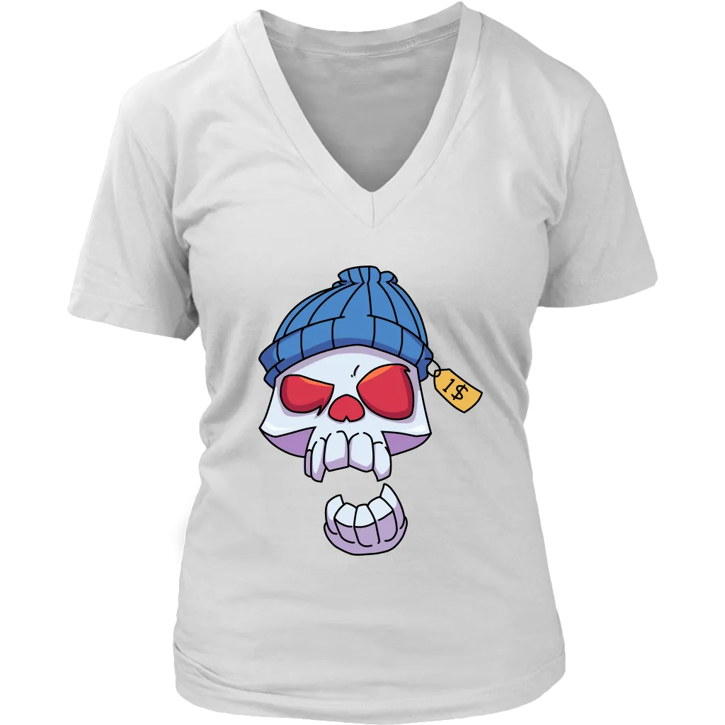 Funny Skull T-shirt, Punk Skull Shirt, Gift for Punk Rocker, Skull in Cap T-shirt