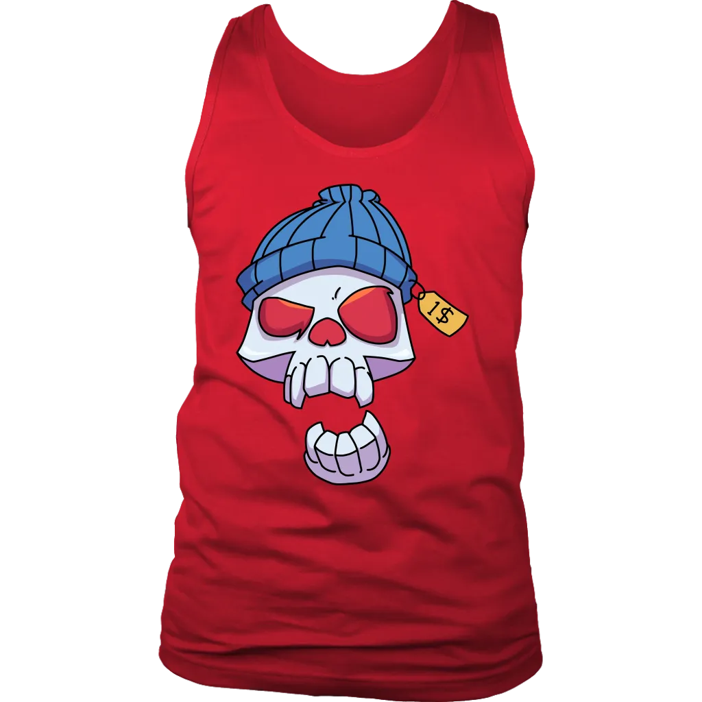 Funny Skull T-shirt, Punk Skull Shirt, Gift for Punk Rocker, Skull in Cap T-shirt