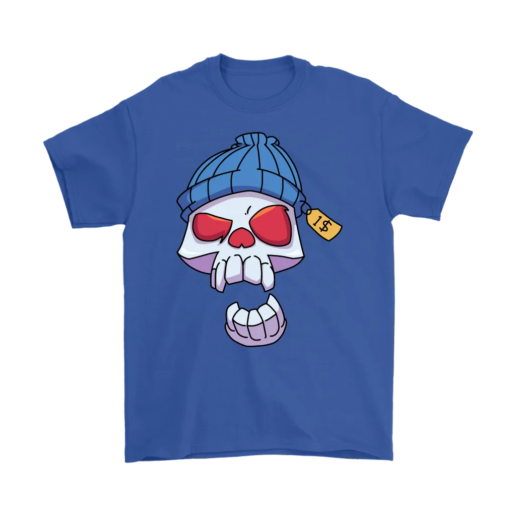 Funny Skull T-shirt, Punk Skull Shirt, Gift for Punk Rocker, Skull in Cap T-shirt