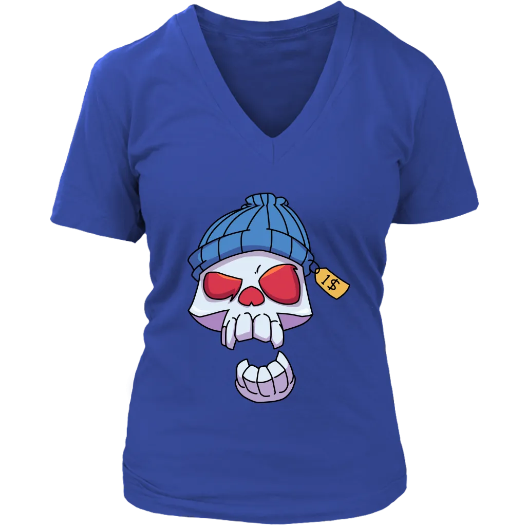 Funny Skull T-shirt, Punk Skull Shirt, Gift for Punk Rocker, Skull in Cap T-shirt