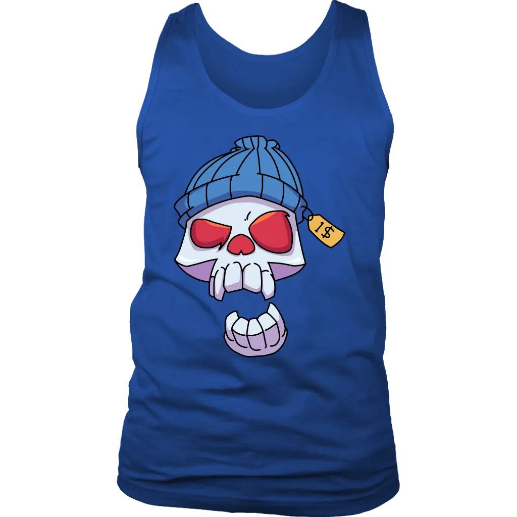 Funny Skull T-shirt, Punk Skull Shirt, Gift for Punk Rocker, Skull in Cap T-shirt
