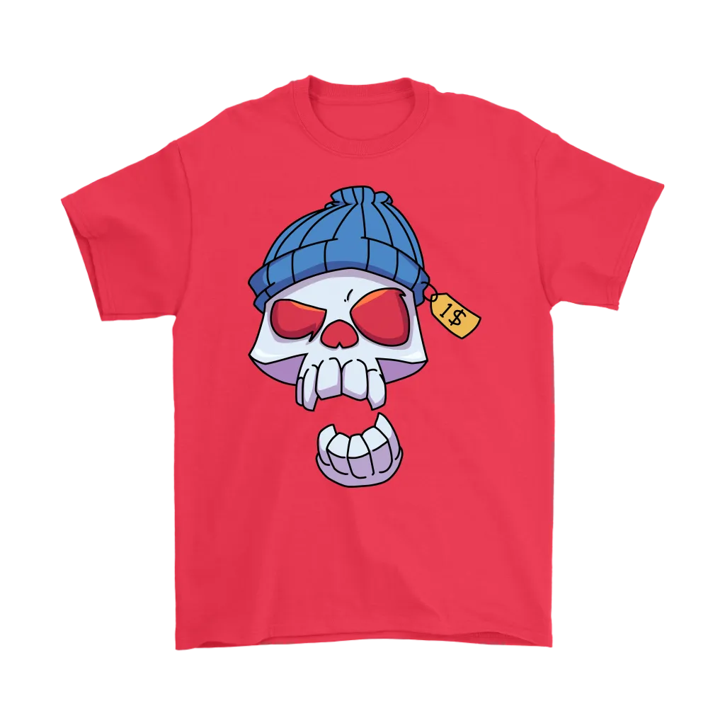 Funny Skull T-shirt, Punk Skull Shirt, Gift for Punk Rocker, Skull in Cap T-shirt