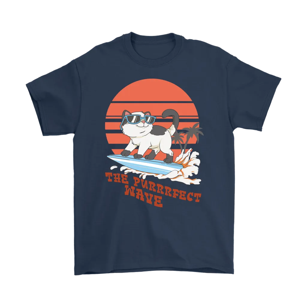 Gift for Surfer, Gift for Cat Lover, Surfer Cat T-shirt, Surfing Cat Shirt, Funny Cat Shirt, Funny Surfer T-shirt