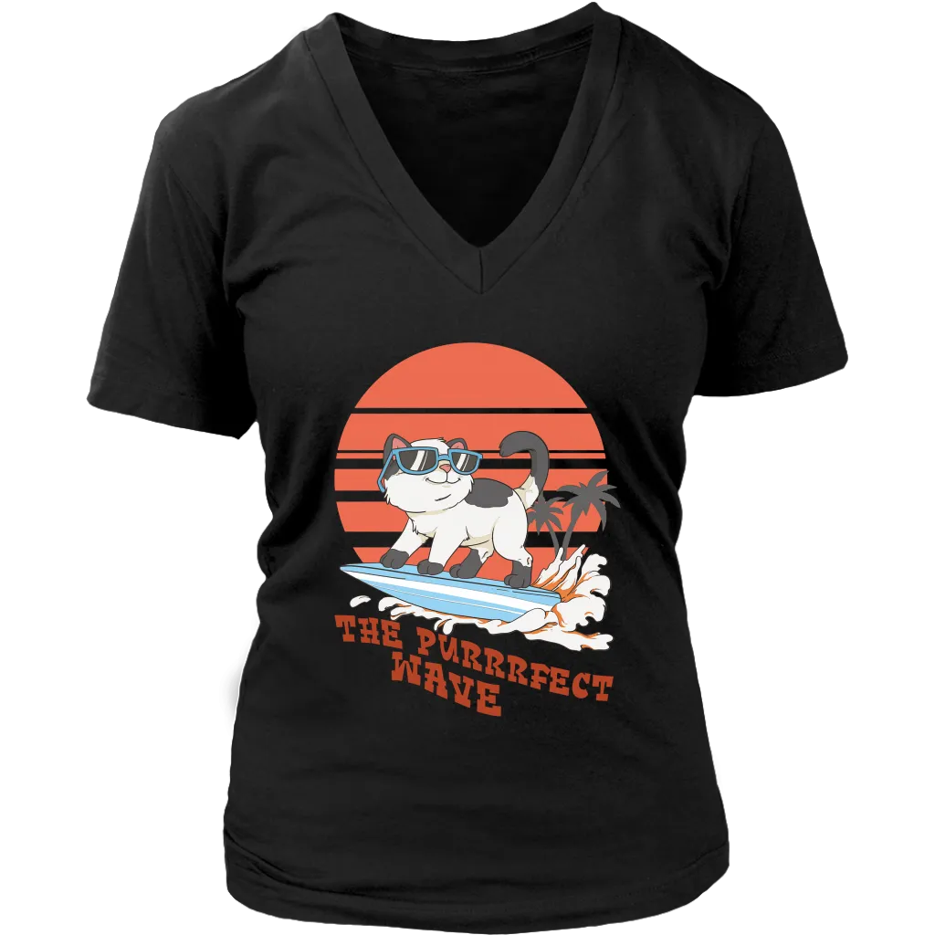 Gift for Surfer, Gift for Cat Lover, Surfer Cat T-shirt, Surfing Cat Shirt, Funny Cat Shirt, Funny Surfer T-shirt