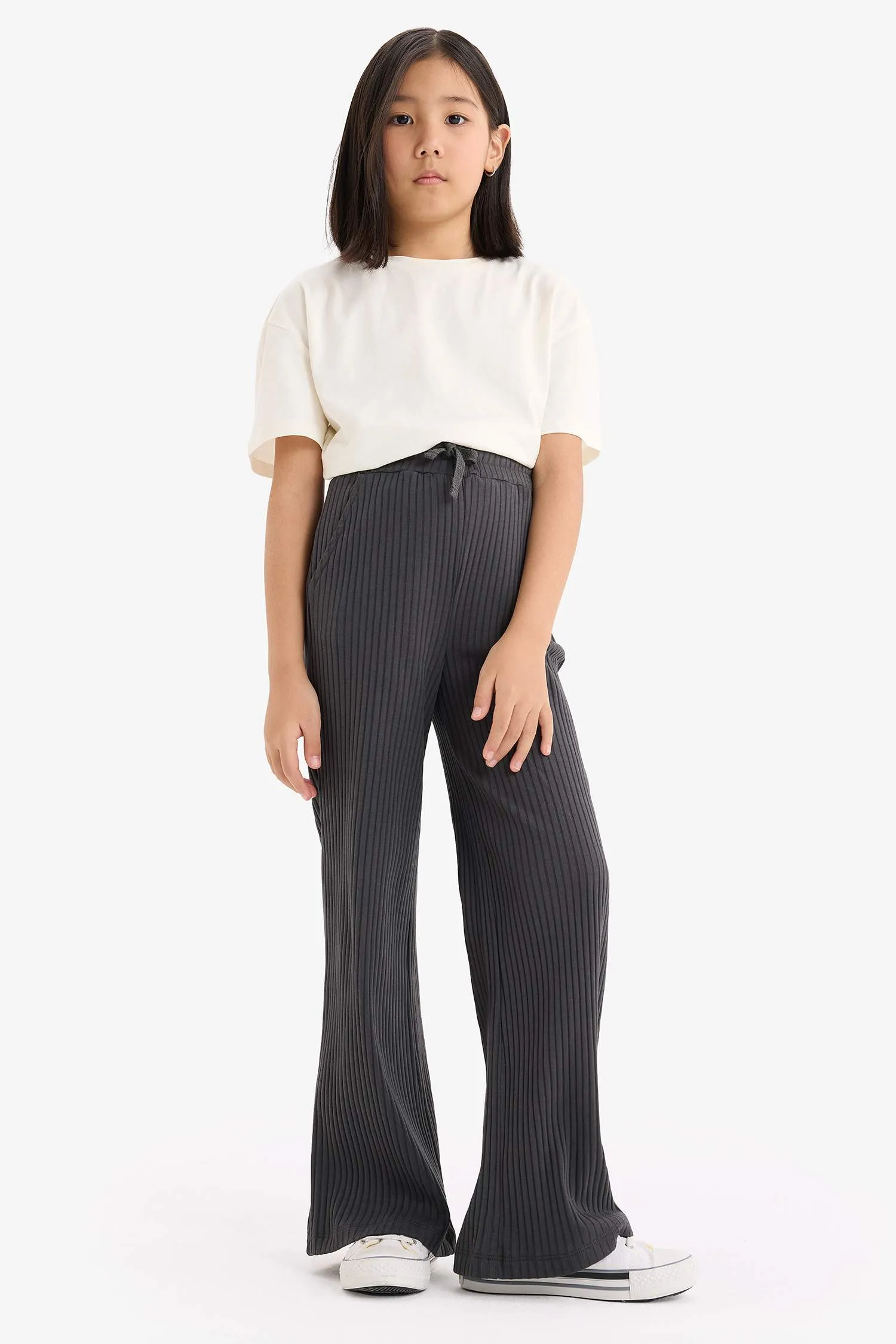 Girl Kids Flexible Tiend Wide LegLarge Leg Pants
