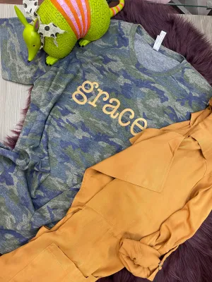 Grace. Camo Tee: Multi