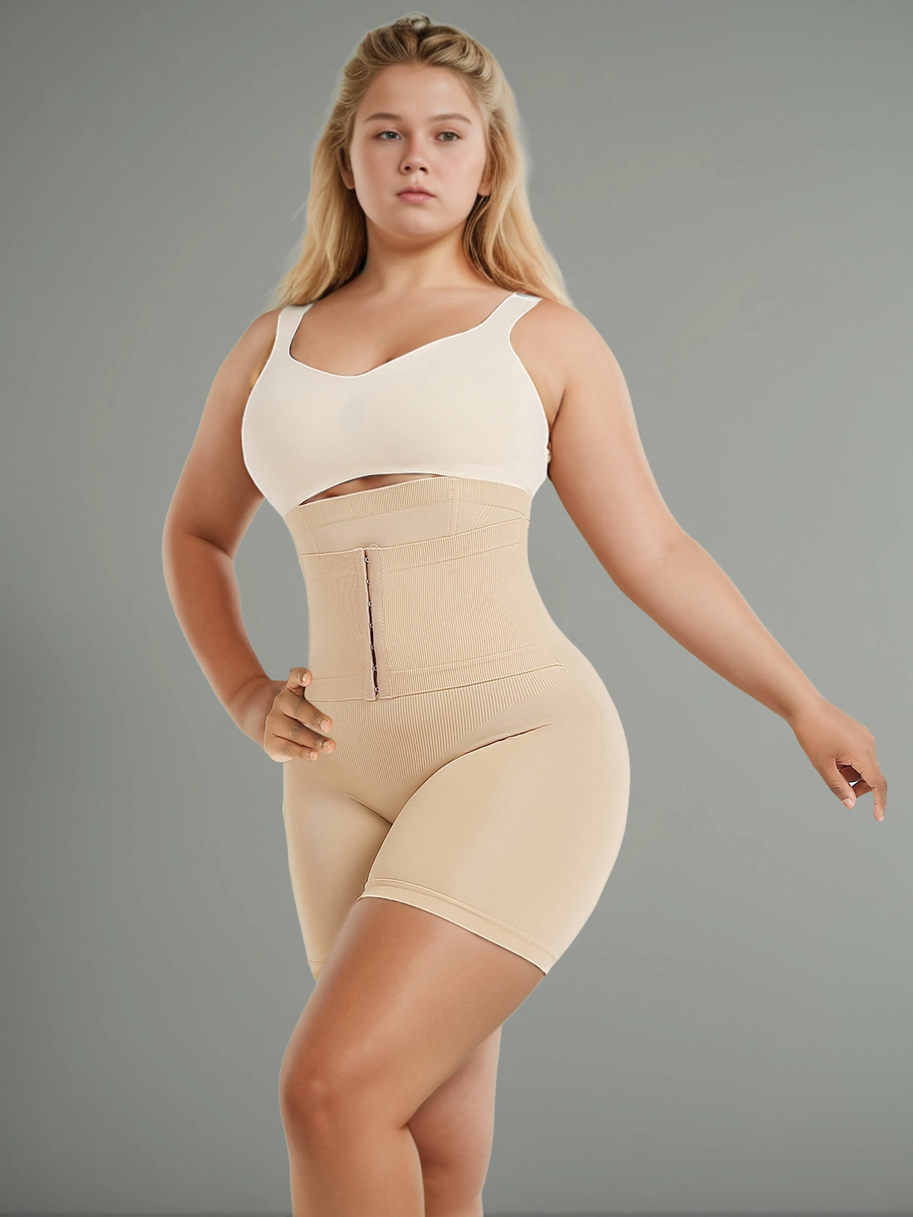 Hip Lifting & Tummy Tucking Waistband Buttoned Shapewear Pants