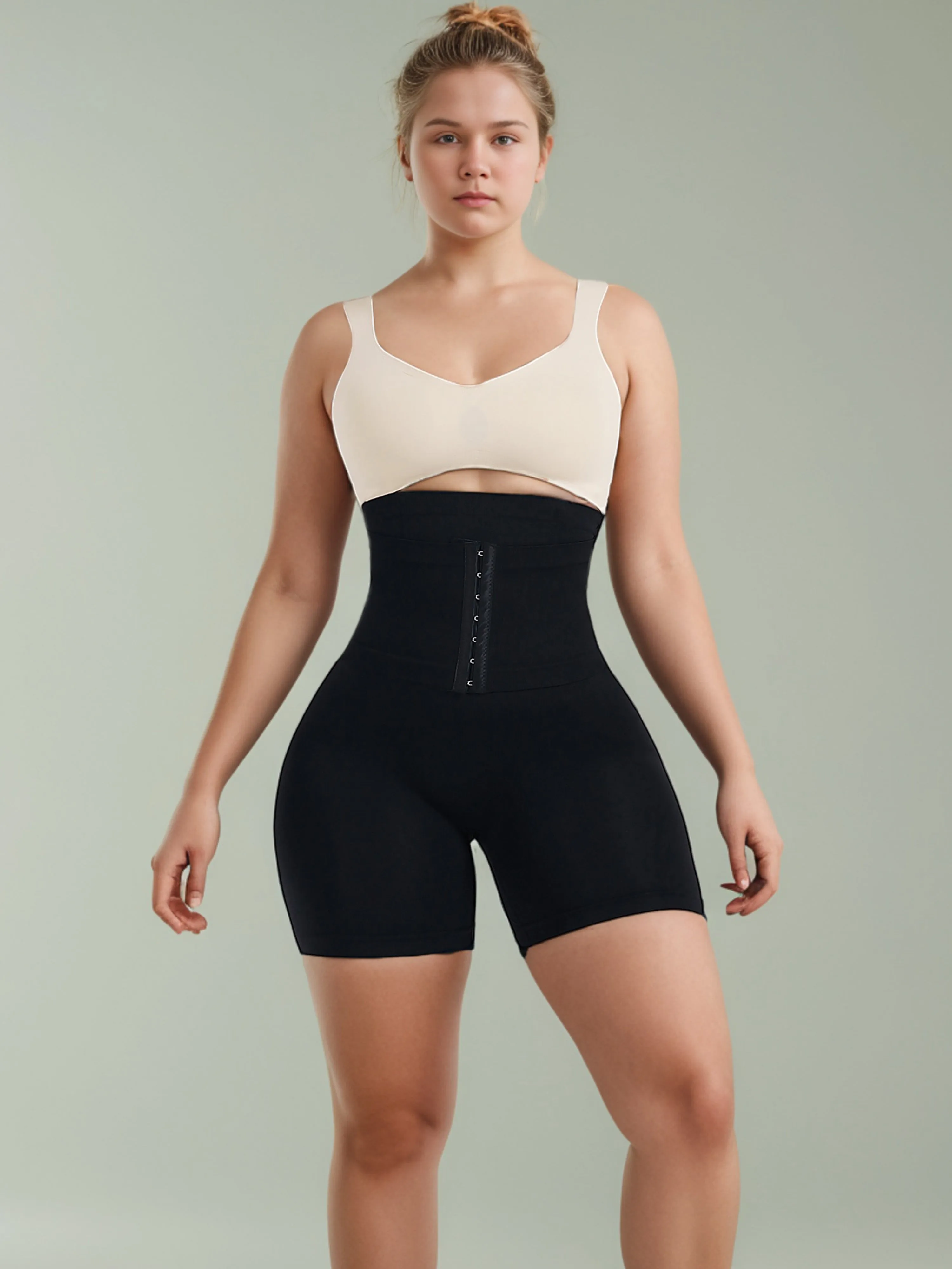 Hip Lifting & Tummy Tucking Waistband Buttoned Shapewear Pants