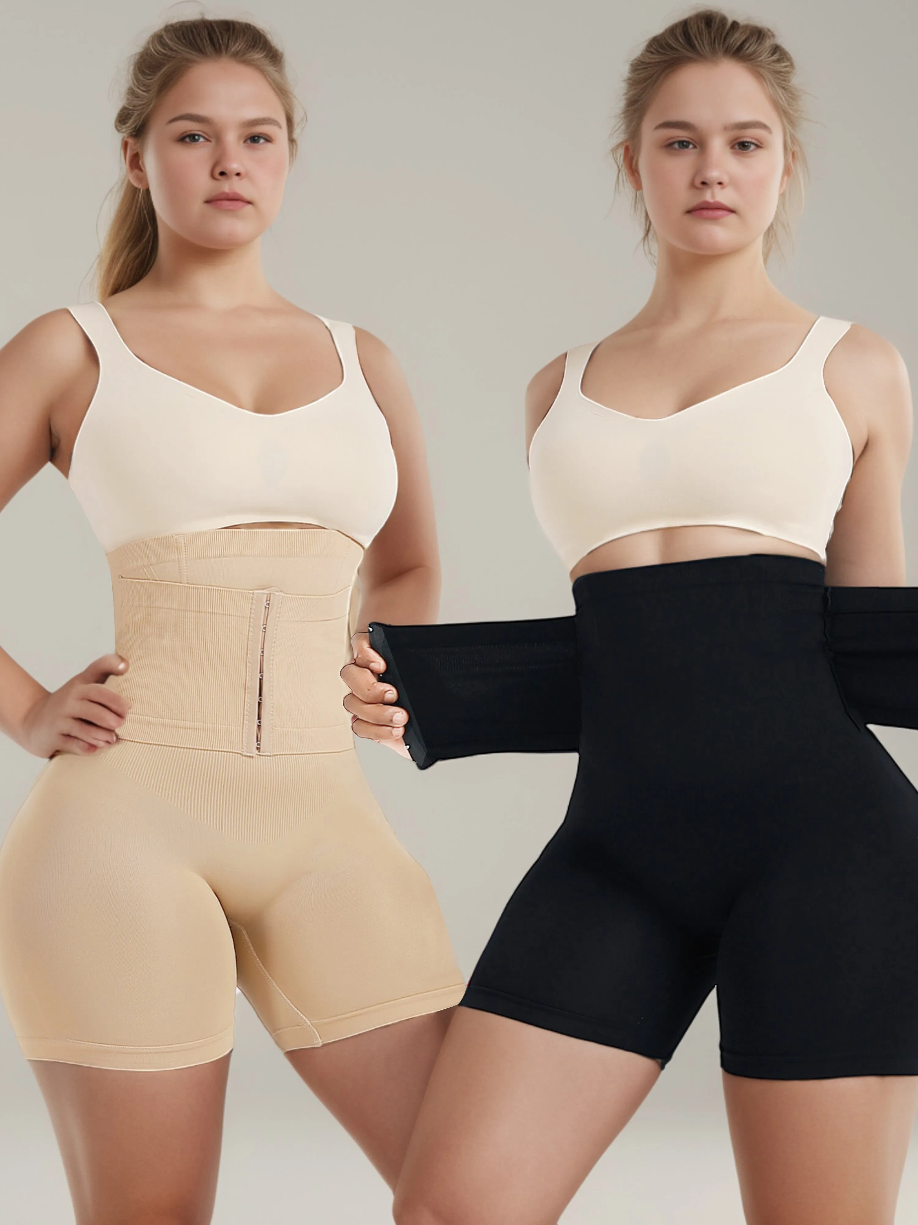 Hip Lifting & Tummy Tucking Waistband Buttoned Shapewear Pants