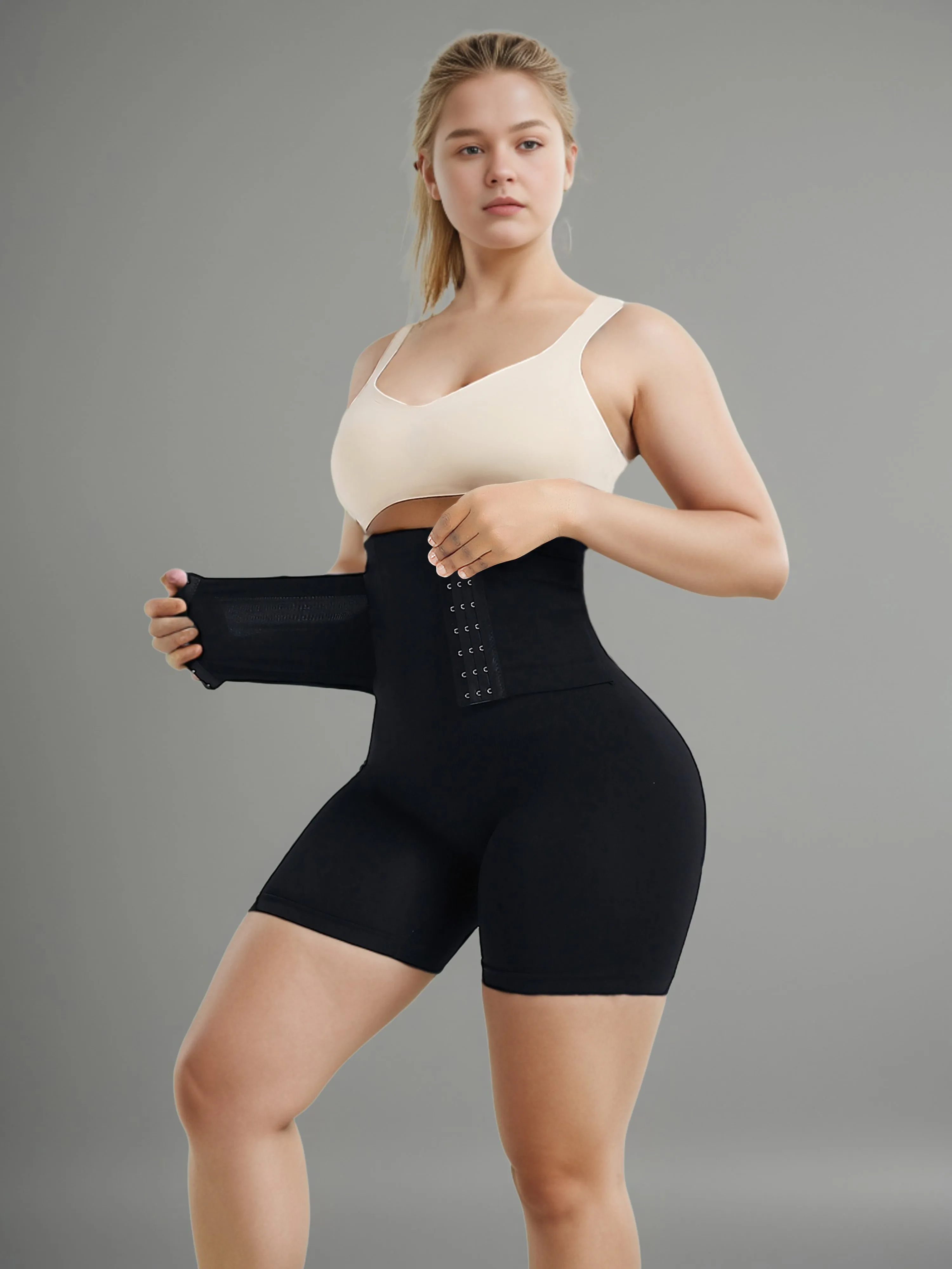 Hip Lifting & Tummy Tucking Waistband Buttoned Shapewear Pants