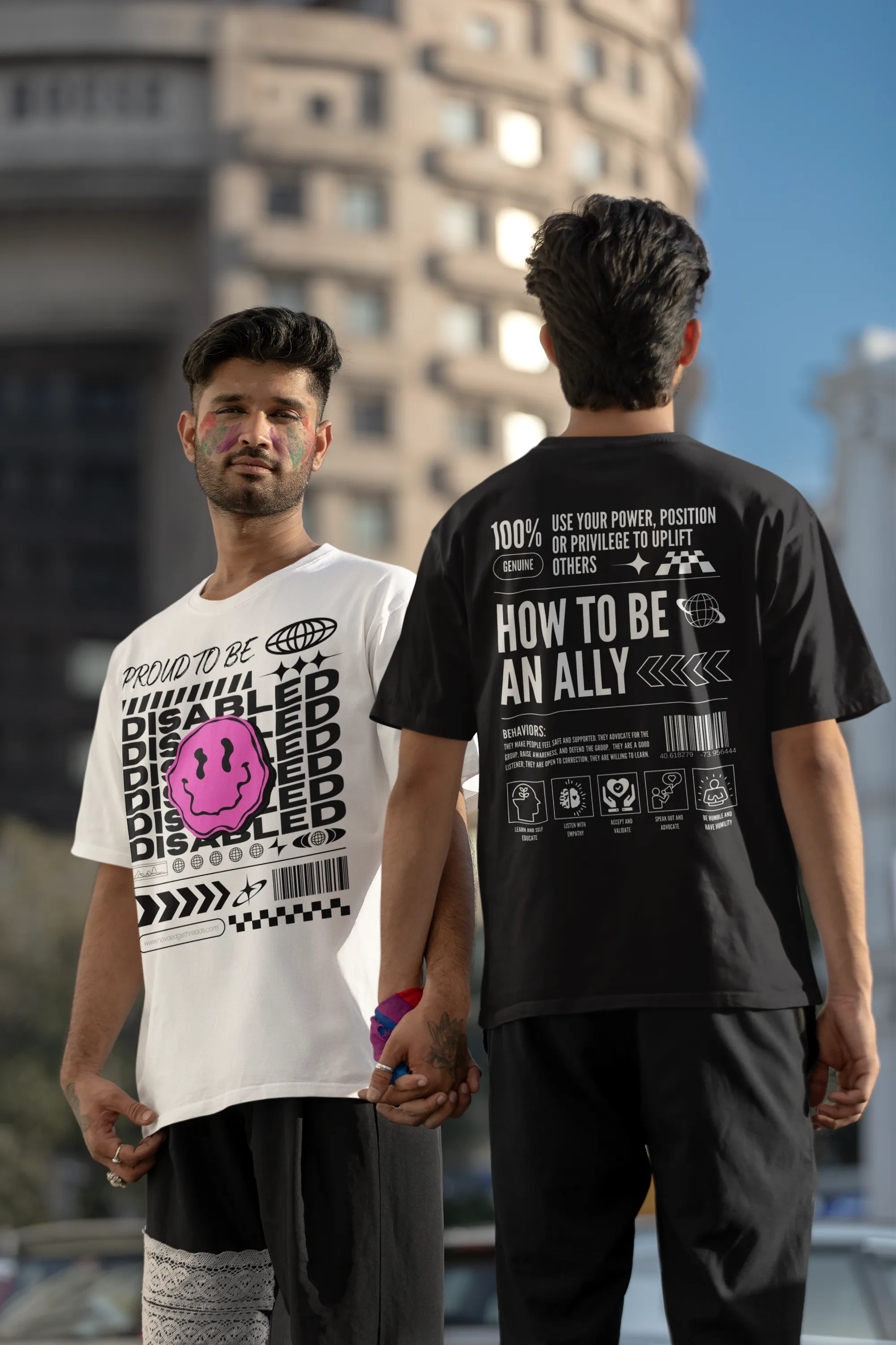 How to be an Ally Graphic Tee Streetwear Style LGBTQIA  Ally Black Oversize Deep Drop Shoulder Tee - 190 GSM