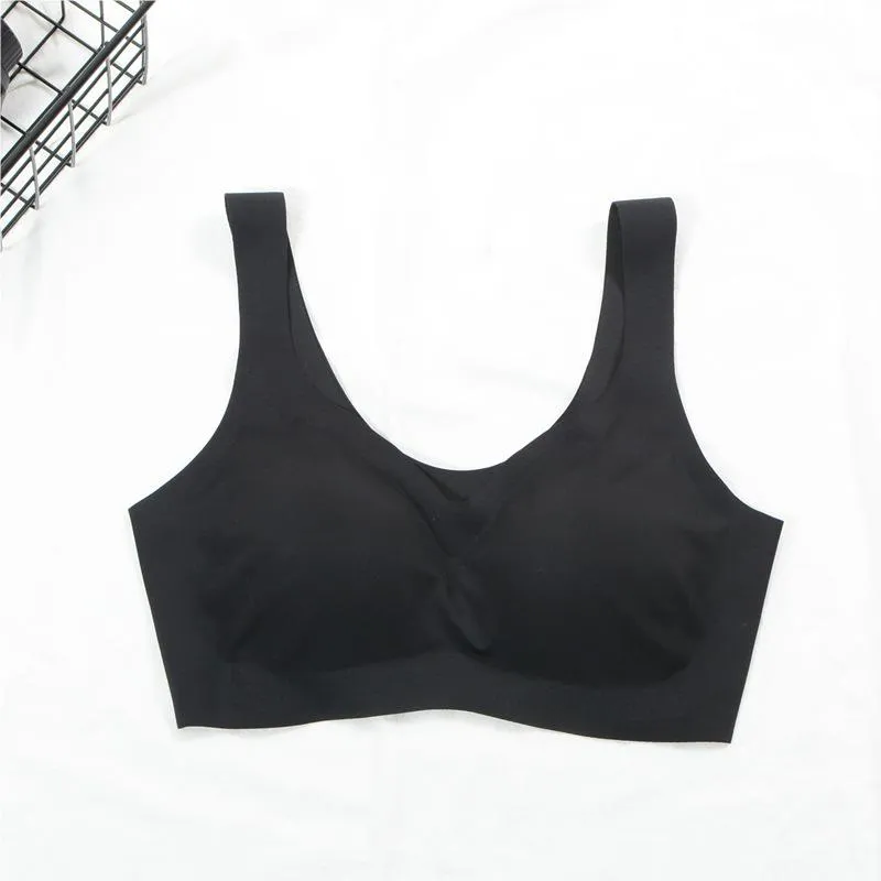 Ice Filament Polyester Breathable Bra Seamless Vest Comfortable Elastic Bras Women Push Up Lingerie Sleep Top Padded Underwear