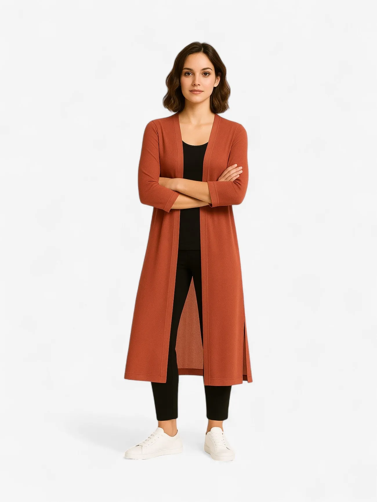 Jada | Women's Lightweight Long Open Front Knitted Vest